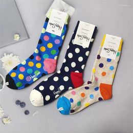 Women Socks Happy Women's Color Polka Dot Series Middle Tube Pure Cotton