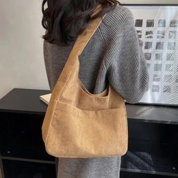 Totes Corduroy Bag Solid Colour Canvas Female Shoulder Tote Bags Women Casual Women's Designer Hasp Handbag Trend Shopper