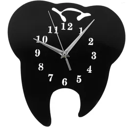 Wall Clocks Tooth Shaped Clock Office Decor Dental Clinic Rustic Decorative Hanging Delicate Bedroom Acrylic