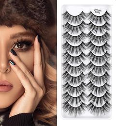 False Eyelashes 10 Pairs 3D Mink Lashes Natural Dramatic Fluffy Soft Wispy Makeup Fake Extension Beauty Tools3337403