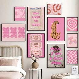 ry Aesthetics Gallery Printing Teenage Girls Room Decoration Academy Colorful Pink Wall Art Compromise Dormitory Girl Poster Image J240505