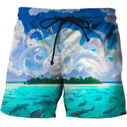Men's Shorts Hawaiian Swimsuit 3D Printed Casual Sports Men Oversized Quick Drying Male Clothing Pants Trunks Gym