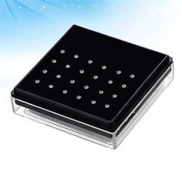 Body Arts 24pcs Stainless Steel Nose Nail Nose Ring Bone Stud Body Piercing Jewellery with A storage Box for Adults d240503