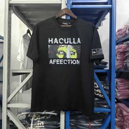 Men's T-Shirts Black HACULLA AFFECTION T Shirt Men Woman Summer 1 1 Best Quality Half Sleeve O-Neck Loose Versatile Top Tees J240506