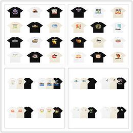 High Quality Original Rhuder Designer t Shirts Collection Coconut Tree Print Loose Short Sleeved Trendy Street Couple Casual T-shirt with 1:1 Logo