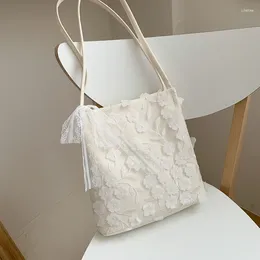 Evening Bags Summer Chic Girl Lace Shoulder Bag With Liner Package Women Handbags Female Tote Big Capacity Foldable Beach