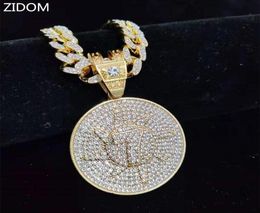 Pendant Necklaces Men Hip Hop Lucky Number Seven Necklace With 13mm Miami Cuban Chain Iced Out Bling Hiphop Fashion Jewelry4147136