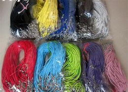Multicolor Leather Rope Chain Necklace For Women Men Cord DIY Jewellery 100Pcs Lot Woven Necklace SF25242977