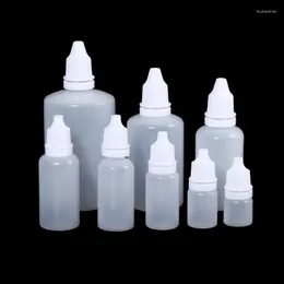 Storage Bottles 100/50pc Dropping Eye Plastic Translucent Anti Theft Cap Empty Squeezable Travel Paint Squeezing Liquid Dropper