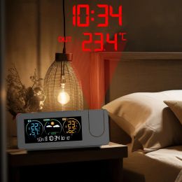 Clocks Projection Clock Wall Digital Alarm Electronic Weather Station Wireless Outdoor Thermometer Weather Forecast Humidity Barometer