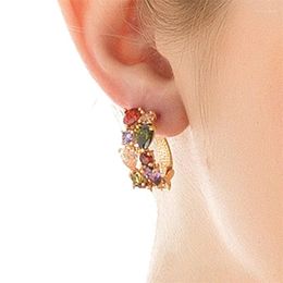 Stud Earrings 1Pair Light Luxury Boho Style Vintage Zircon Ear Buckle For Women Girls Fashion Exquisite Valentines Day Gifts