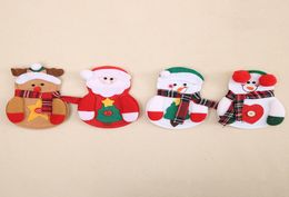 2018 Christmas Knife Fork Set Cartoon Santa Claus Snowman Elk Deer Cutlery Set Xmas Festival Home Decorations Utensils Bag DH01372230596