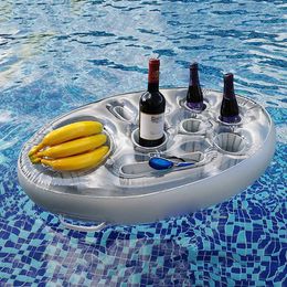 Summer Inflatable Float Beer Drinking Cooler Table Water Play Tray Party Bucket Cup Holder for Swimming Pool 240506