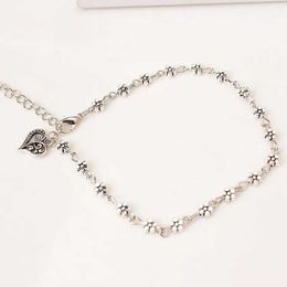 Anklets New Fashion Women Silver Color Bead Chain Anklet Ankle Bracelet Barefoot Sandal Beach Foot Jewelry Fashion Accessory