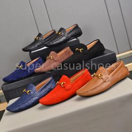 Shoes Luxury Designer Men Loafers Shoes Blue orange Moccasins Italian Shoes Slip On Men Dress Shoes Original Male Office Party Wedding d