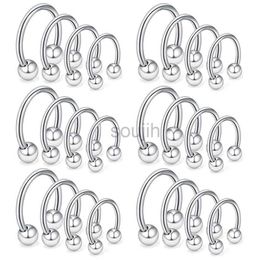 Body Arts 24Pc/set Surgical Steel Eyebrow Lip Nose Hoop Nostril Ear Tongue Piercing Set Piercings Ring Body Jewelry For Women Men Ear Stud d240503