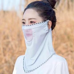 Scarves Women Sunscreen Veil Face Cover Scarf Outdoor Silk Mask Breathable Neck Hanging Ear Summer Accessories