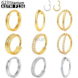 Body Arts Wholesale G23 Titanium Piercing Nose Ring Earrings For Women Zircon ASTM F136 Body Jewellery Labret Ear Tragus Cartilage d240503