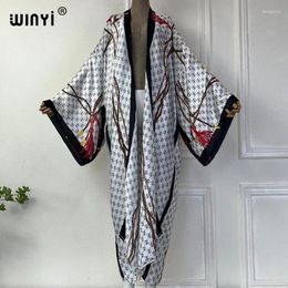 Summer WINYI Africa Kimono Fashion Dress Beach Wear Cover-up Elegant Cardigan Outfits For Women Stamping Print Coat