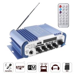 Amplifier Kentiger HY604 Power 4.0 Channel 4x40W Speaker Amplifier Support 6.5mm MIC For Karaoke USB SD FM Card Amplificador audio