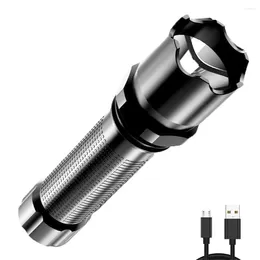 Flashlights Torches Aluminium Alloy LED Mini Portable Pocket Outdoor Emegency USB Charging Super Bright Lamp