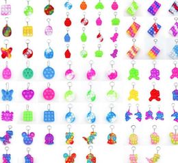 s Its Keychain Mini Simple Key Ring Trinket Keyring Silicone Toy Dinosaur Mouse Bear Animal Key Pendant4183195