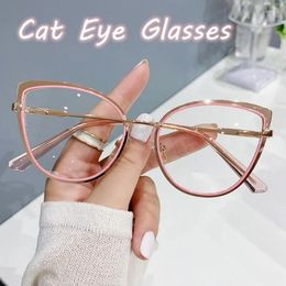 Sunglasses 6 Colours Anti-blue Light Cat Eye Eyeglasses Frame Brand Designer Oversized Optical Glasses Frames Clear For Men Women