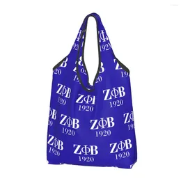 Storage Bags Recycling Zeta Phi Beta Sorority Logo Shopping Bag Women Tote Portable Greek Letter 1920 Groceries Shopper