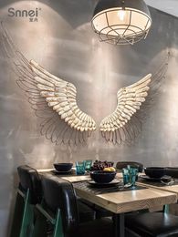 Decorative Figurines Simple Industrial Style Internet Celebrant Wings Background Wall Decoration Pendant Bar Studio Iron Set Props