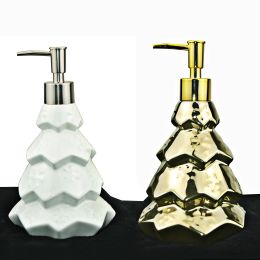 Bottles 450ml Mr Christmas Santa Tree Art Ceramic Hand Soap Dispenser Perfume Pump Filling Lotion Bottle Best Gift Kitchen Bath Hotel