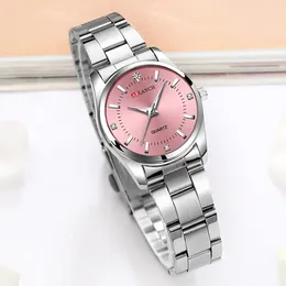 Wristwatches Luxury Women's Watch 29mm Fashionable Stainless Steel Rhinestone Pink Minimalist Girl Clock Outdoor Travel Women Wrist Watches