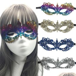 Party Masks Lace Sexy Props Halloween Dancing Laces Venetian Masquerade Decorations Half Face Mask Woman Lady Th0989 S Drop Delivery Dhqwn