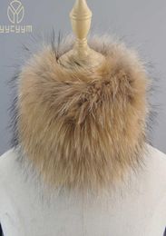 Scarves Women Winter Natural Warm Fox Fur Headband New Fashion Real Scarf Good Elastic Knitted Genuine Ring Y22098239398