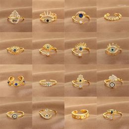 Cluster Rings Fashion European And American Design Explosive Models Hand Jewelry Devil's Eye Blue Eyes Open Of Fatima Ring