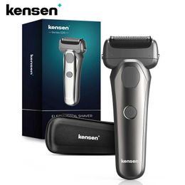 Electric Shavers Kensen mens electric shaver 3D floating blade washable C-type USB rechargeable shaver trimmer Y240503