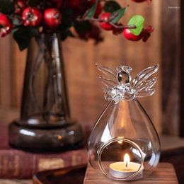 Vases Angel Glass Candle Holder Crystal Hanging Tea Light Home Room Hydroponic Vase Decor Candlestick Storage Holders Fashion Creative