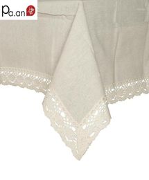 Table Cloth Beige 70 Linen Cover Rectangular Lace Edge Nappe Dustproof Tablecloth Home Wedding Party Decor Paan16765830