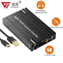 Amplifier HiFi BASS Headphone Amplifier 16600Ω Earphone Amp Rechargeable 3.5mm AUX Input Output With Volume Control For Phones Computers
