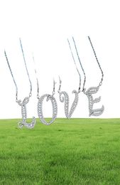 Choucong 26 English Letters Pendant Luxury Jewellery 925 Sterling Silver Pave White Topaz CZ Diamond Infinite gem Wedding Necklace W6716426