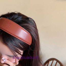 Korean leather wide edge hair band internet famous Instagram style minimalist celebrity same French headband