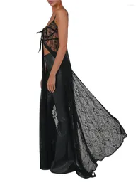 Women Lace Floral See Through Sheer Cover Up Maxi Dress Sleeveless Sexy Kimono Cardigan Shirt Bathing Suit