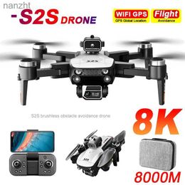 Drones S2S mini drone 4k 8K high-definition camera obstacle avoidance for aerial photography brushless motor foldable Rc four helicopter childrens toy WX