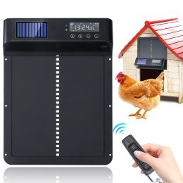 Accessories Automatic Chicken Coop Door Solar Powered, Electric Chicken Door Opener with Timer Light Sensor and Remote Control, IP64 Waterpr