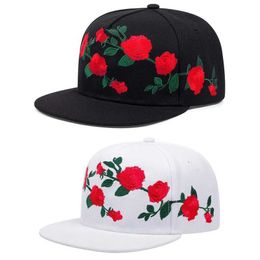 Ball Caps Fastball Rose Embroidered Hip Hop Baseball C Snack Hat Adult Outdoor Leisure Sun Bone Gorilla Hat J240506