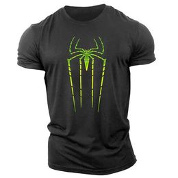 Men's T-Shirts Summer Spider Mens T Shirt Short Slve Sport Cartoon Hero Tops Ts Oversized Strtwear Casual T Shirts Designer Men Clothing T240505