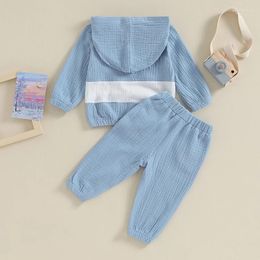 Clothing Sets Baby 2 Piece Cute Outfit Contrast Colours Long Sleeve Hoodie Sweatshirt And Elastic Pants Set For Infant Fall Clothes