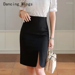 Skirts Black Skirt Split Sexy Pencil Woman Fashion 2024 High Waist Casual Women Office Ladies Midi