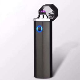 High End Windproof Flameless Creative Cheap Cigarette Portable Rechargeable Dual Arc Lighter