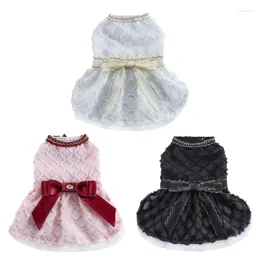 Dog Apparel Bowknot Dress Summer Pet Tutu Princess For Small Medium Dogs Cat Wedding Clothes Outfits Lace Apparels