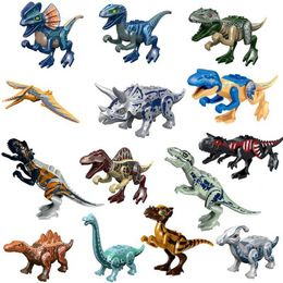 Other Toys Jurassic Dinosaur Building Block Indominus Rex DIY Tyrannosaurus Rex Action Picture Model Childrens Toy Animal Christmas GiftL240502